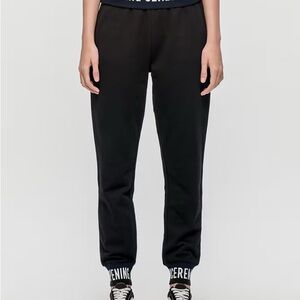 Opening Ceremony Black Joggers with White Logo